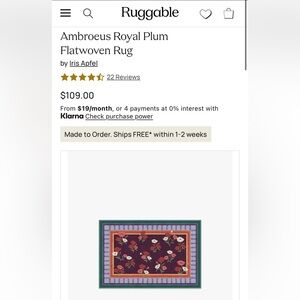 Ruggable - Ambroeus Royal Plum Flatwoven Rug - 2 x 3